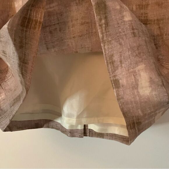 Loft A-Line Linen Midi Brown Brush Stroke Skirt - Picture 7 of 7
